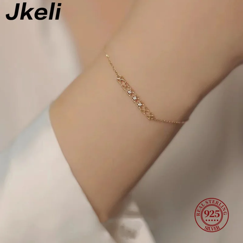 925 sterling Silver New Fashion Cubic Zirconia Bracelet Exquisite Thin Chain Link Bracelets for Women Minimalist Charm Jewelry
925 sterling Silver New Fashion Cubic Zirconia Bracelet Exquisite Thin Chain Link Bracelets for Women Minimalist Charm Jewelry