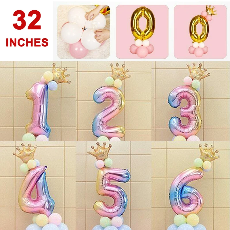17Pcs/Set Rainbow Number Foil Balloons 32 Inch Balloon Crown Digital Helium Balloon Wedding Decoration Birthday Party Supplies
17Pcs/Set Rainbow Number Foil Balloons 32 Inch Balloon Crown Digital Helium Balloon Wedding Decoration Birthday Party Supplies