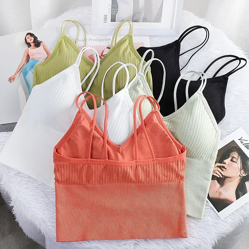 Female Camisole Underwear Tops Top Removable With Top Seamless Vest Bra Color Women Tank Crop Tube Sexy Solid Sports 2022
Female Camisole Underwear Tops Top Removable With Top Seamless Vest Bra Color Women Tank Crop Tube Sexy Solid Sports 2022