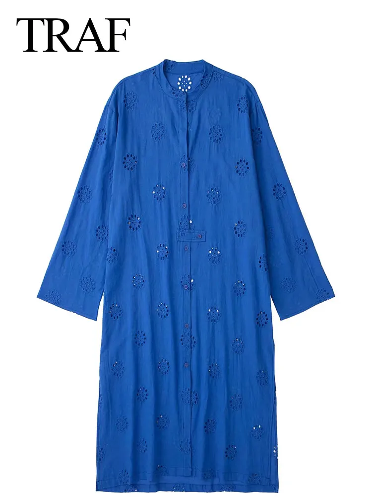 TRAF Solid Color Daily Commuter Home Skin-Friendly Versatile Long Women Dress Loose Casual Hollow Flower Cotton Lady Dress
TRAF Solid Color Daily Commuter Home Skin-Friendly Versatile Long Women Dress Loose Casual Hollow Flower Cotton Lady Dress