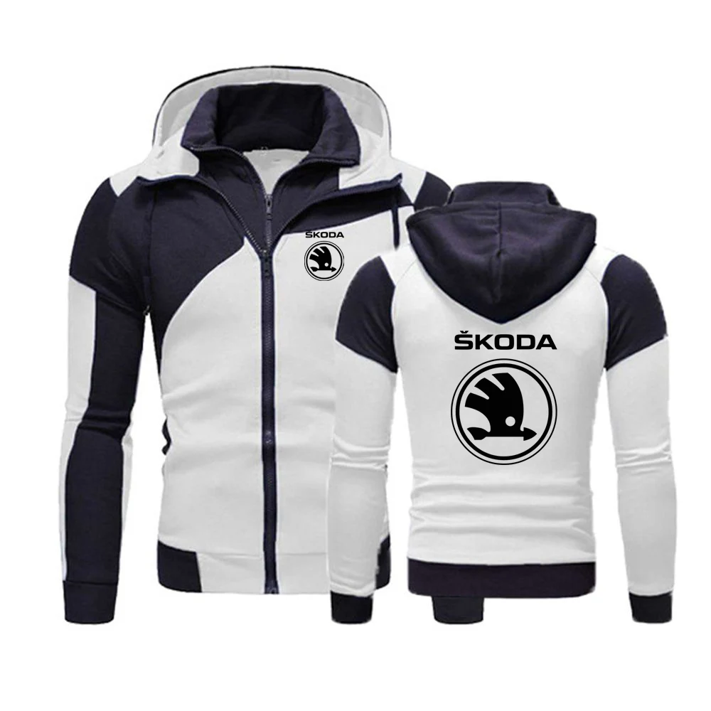 

Новинка 2023, весна-осень, логотип Skoda, повседневная мужская куртка с принтом, хлопковая, на молнии, стиль Харадзюку, одежда, пальто