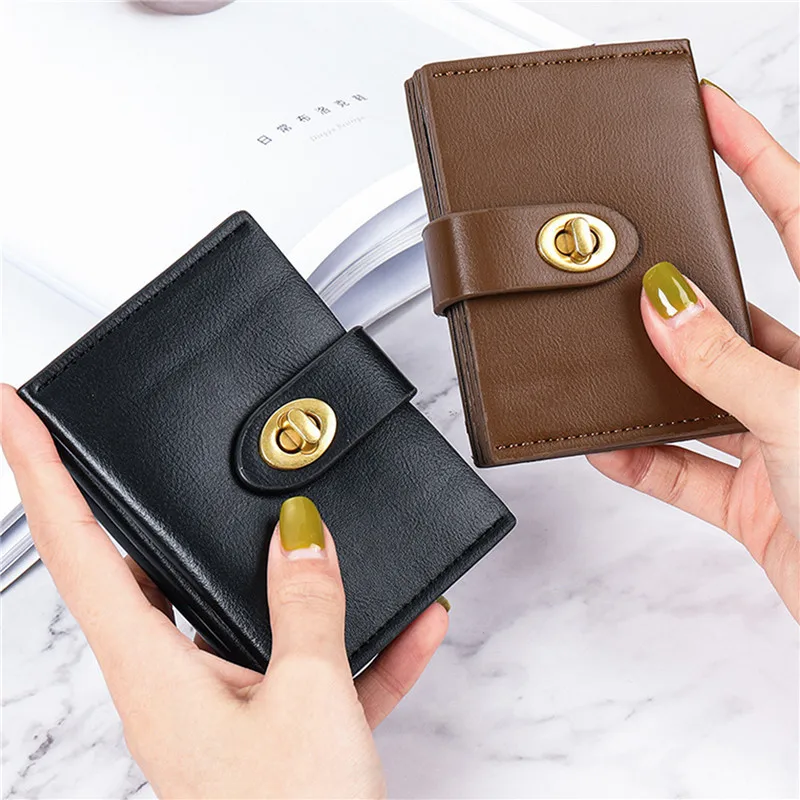 Chic Solid Color Card Holder Vintage Casual Women Wallet PU Leather Female Purse Money Clip Wallet Ins Lady Coin Purse
Chic Solid Color Card Holder Vintage Casual Women Wallet PU Leather Female Purse Money Clip Wallet Ins Lady Coin Purse
