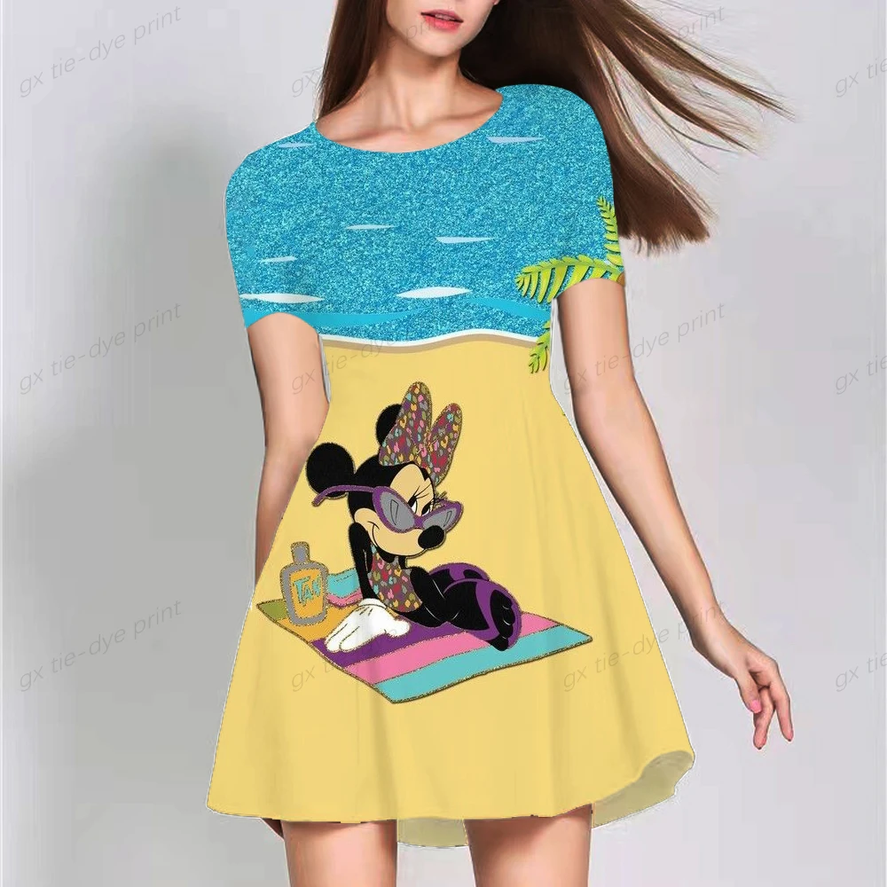 Летние платья 2022, новое женское платье в стиле бохо с принтом Минни и Микки, Повседневное платье с круглым вырезом и коротким рукавом, свободный женский пляжный Сарафан
Летние платья 2022, новое женское платье в стиле бохо с принтом Минни и Микки, Повседневное платье с круглым вырезом и коротким рукавом, свободный женский пляжный Сарафан