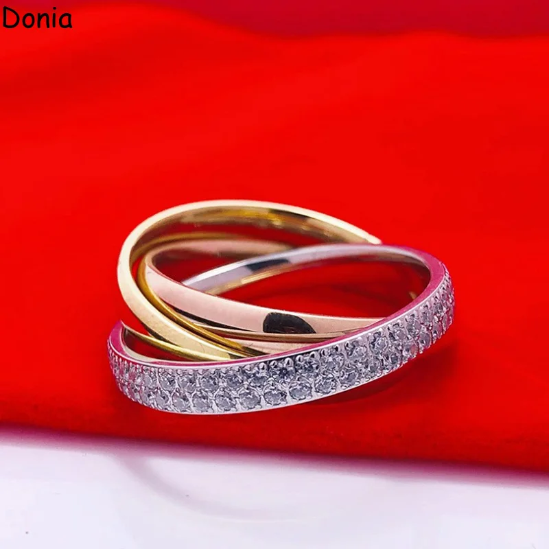 Donia jewelry luxury fashion new three-ring titanium steel micro-set AAA zircon ring European and American fashion ring
Donia jewelry luxury fashion new three-ring titanium steel micro-set AAA zircon ring European and American fashion ring