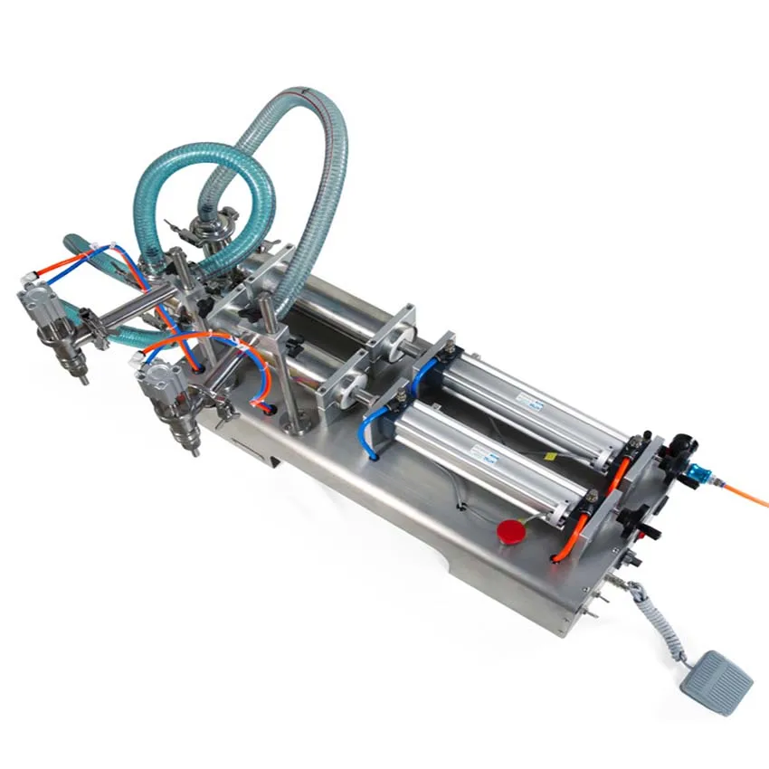 Полуавтоматическая жидкая пневматическая разливочная машина с двумя насадками