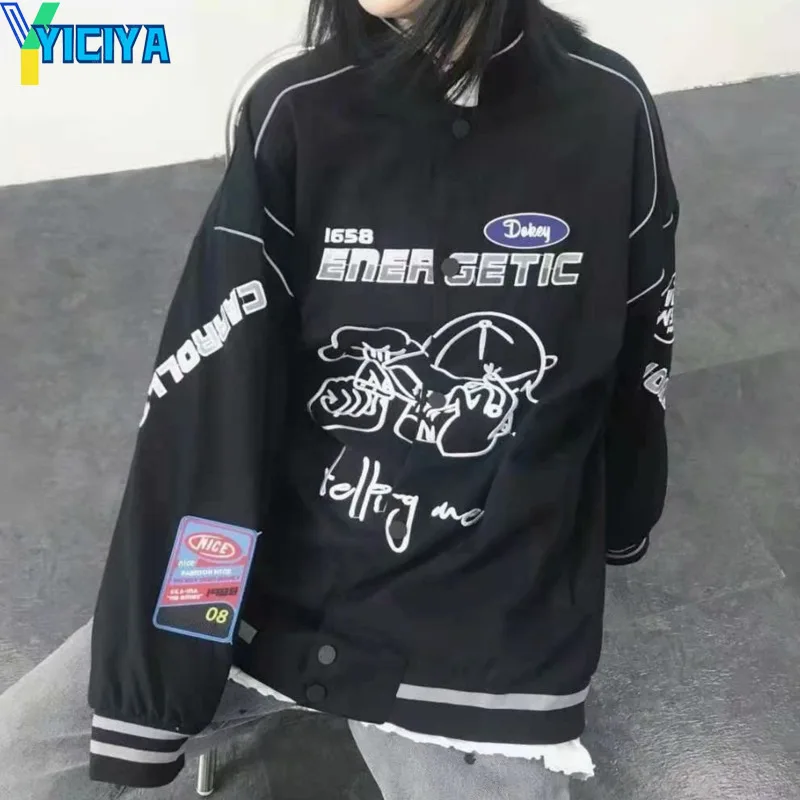 YICIYA Bomber Woman Varsity Jackte Black Long Sleeve Hip Hop Baseball Jacket Women Winter 2022 Streetwear Gothic Bombers Coat
YICIYA Bomber Woman Varsity Jackte Black Long Sleeve Hip Hop Baseball Jacket Women Winter 2022 Streetwear Gothic Bombers Coat