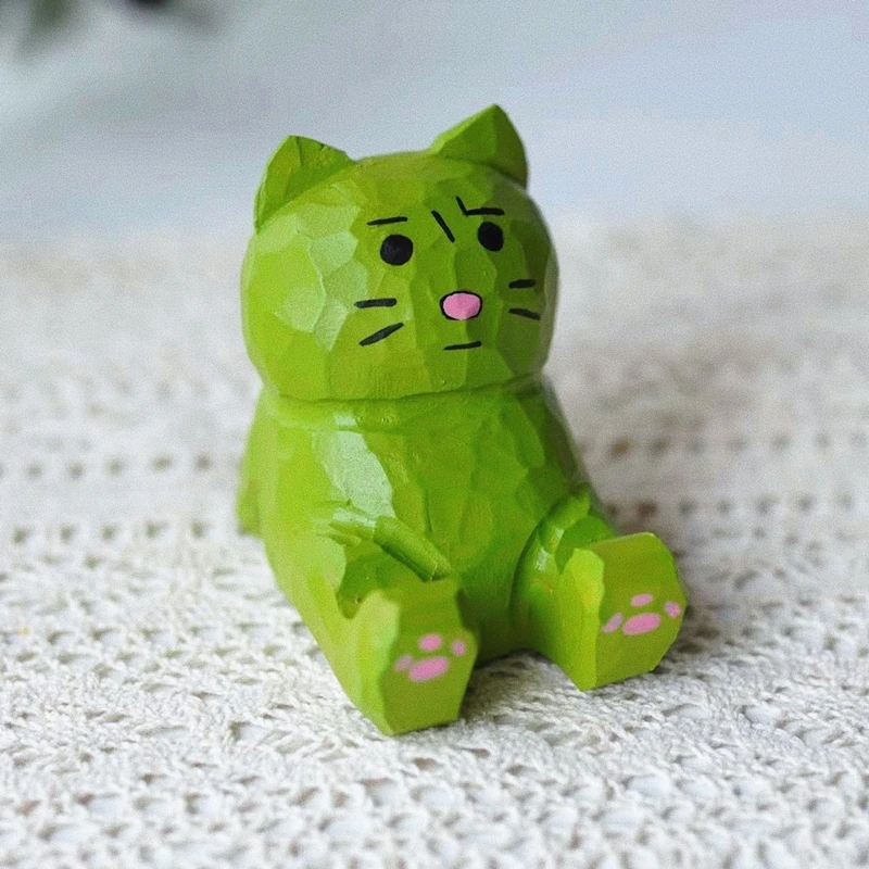 Handmade wood carving cat ornaments creative green anxiety cats desktop decoration mobile phone bracket gift wood craft
Handmade wood carving cat ornaments creative green anxiety cats desktop decoration mobile phone bracket gift wood craft