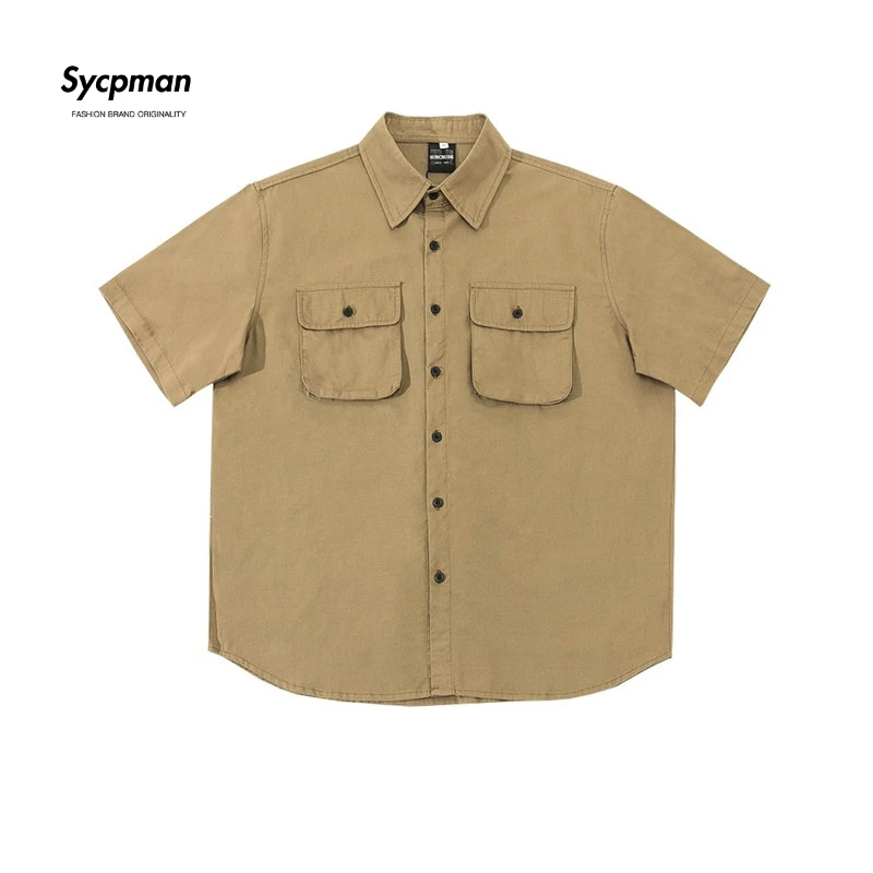 Рубашка Sycpman мужская с коротким рукавом, рабочая одежда в японском стиле ретро, свободная сорочка с несколькими карманами, повседневная одежда для пар, на лето
Рубашка Sycpman мужская с коротким рукавом, рабочая одежда в японском стиле ретро, свободная сорочка с несколькими карманами, повседневная одежда для пар, на лето