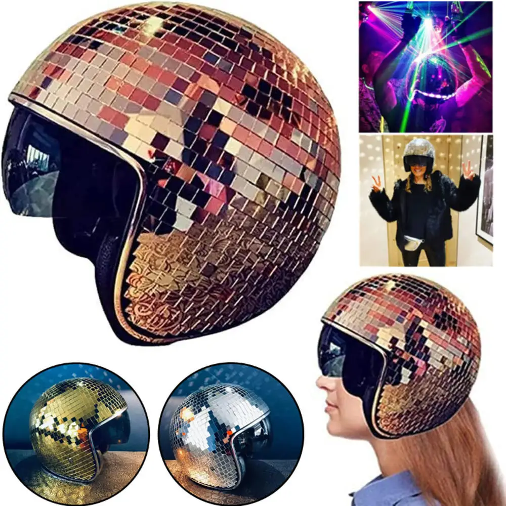 Mirror Glitter Ball Helmets Hat Classic Disco Ball Helmet For Club Bar Party Glitter Mirror Glass Reflective Helmets For Cowboy
Mirror Glitter Ball Helmets Hat Classic Disco Ball Helmet For Club Bar Party Glitter Mirror Glass Reflective Helmets For Cowboy