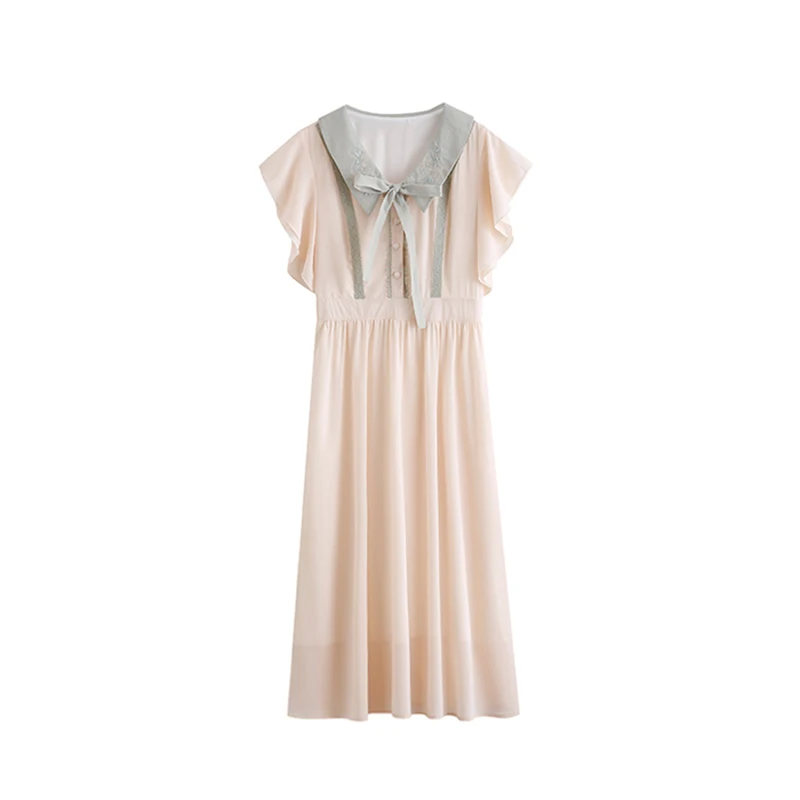 Women Midi Dress 2022 Summer French Elegant Chic Temperament Lapel Lace Check Embroidery Single-Breasted Bow Renaissance Dress
Women Midi Dress 2022 Summer French Elegant Chic Temperament Lapel Lace Check Embroidery Single-Breasted Bow Renaissance Dress