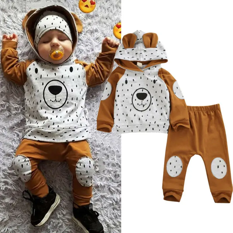 Baby Boy Cute Cartoon Bear Clothes Sets Hooded Sweatshirt Hoodies Tops Pants 0-24M Newborn Infant Toddler Spring Fall Outfit New
Baby Boy Cute Cartoon Bear Clothes Sets Hooded Sweatshirt Hoodies Tops Pants 0-24M Newborn Infant Toddler Spring Fall Outfit New