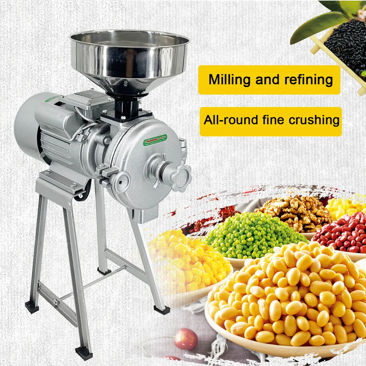 

Electric Grinder Mill Grain Corn 1500W Wet & Dry Cereal Machine For Soybean Corn Spice Herb Coffee Bean Wheat Rice