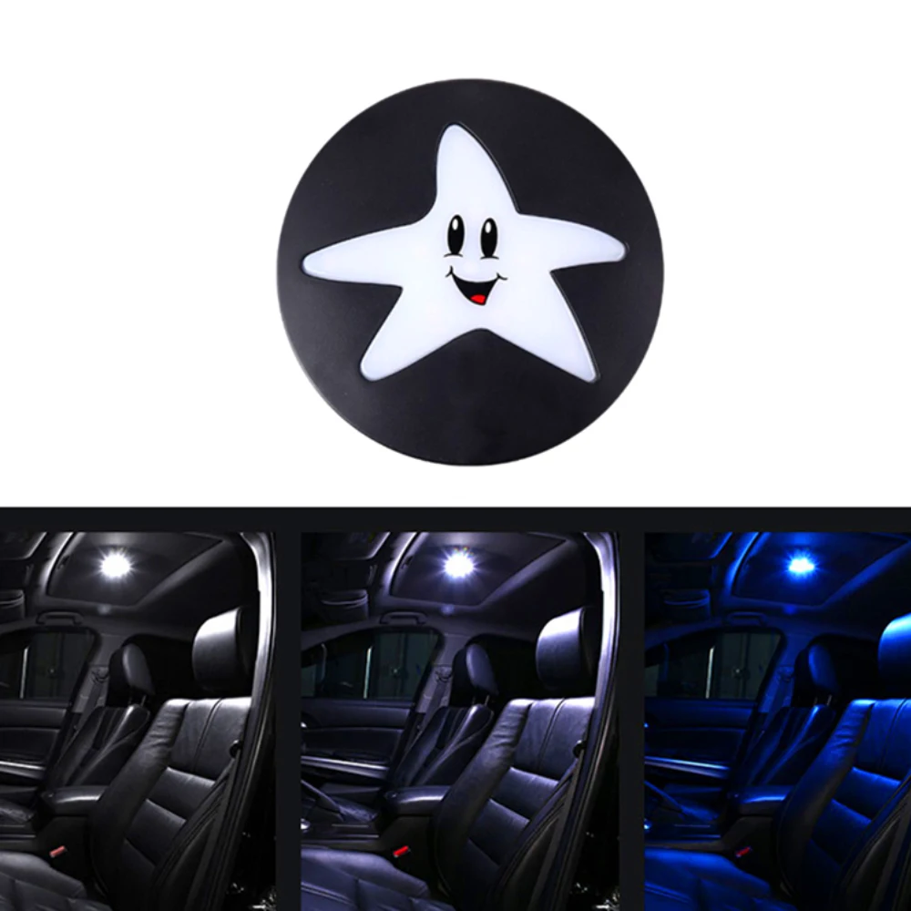 

1x Led Car Roof Light Touch Type Interior Reading Light Star Night Light Car Ceiling Lamp Automobile Car Dome USB Charging Light