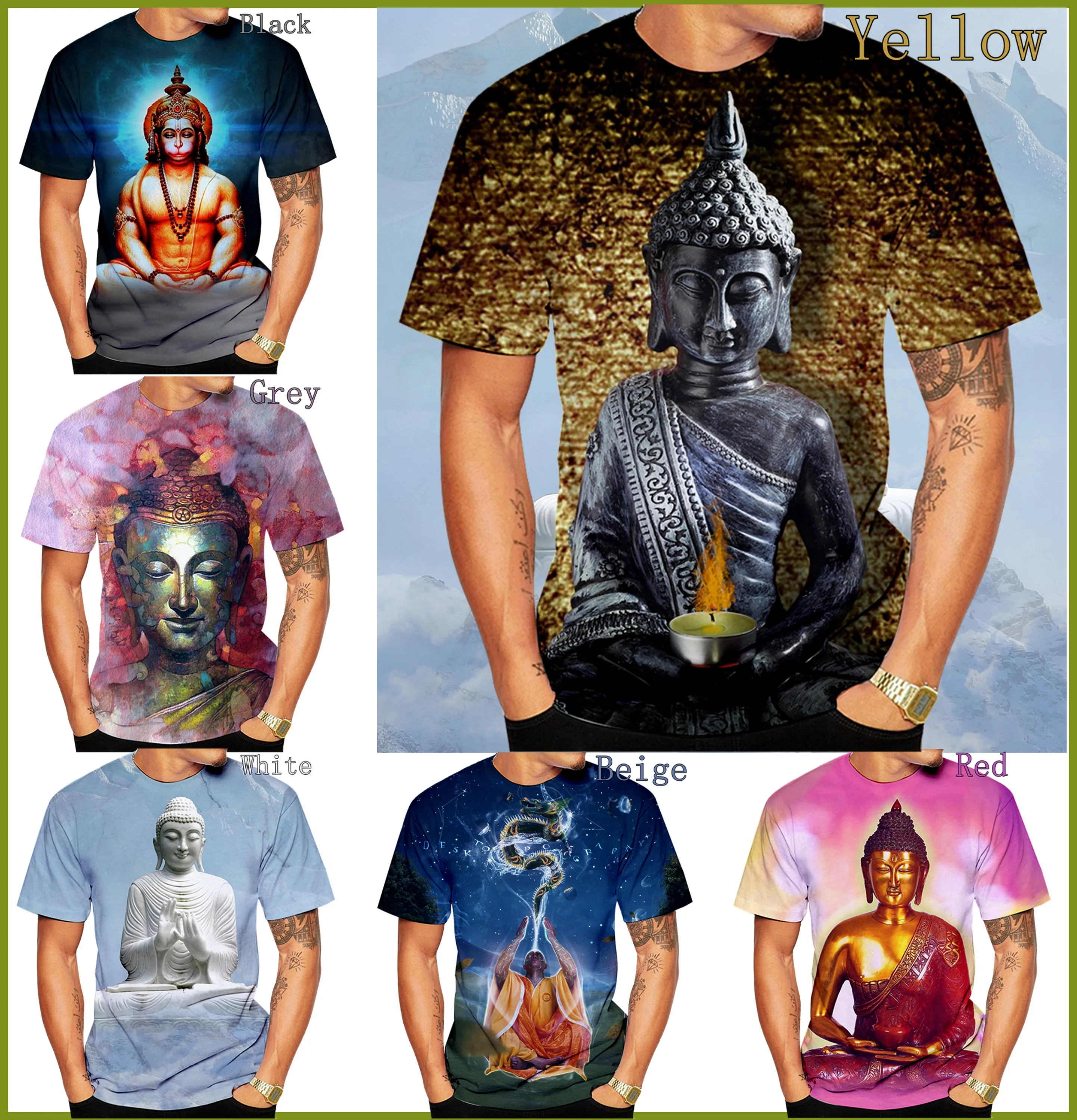 Новинка 2020, мужские футболки с 3D принтом религиозного лица шася Муни, лицо Будды 
Новинка 2020, мужские футболки с 3D принтом религиозного лица шася Муни, лицо Будды