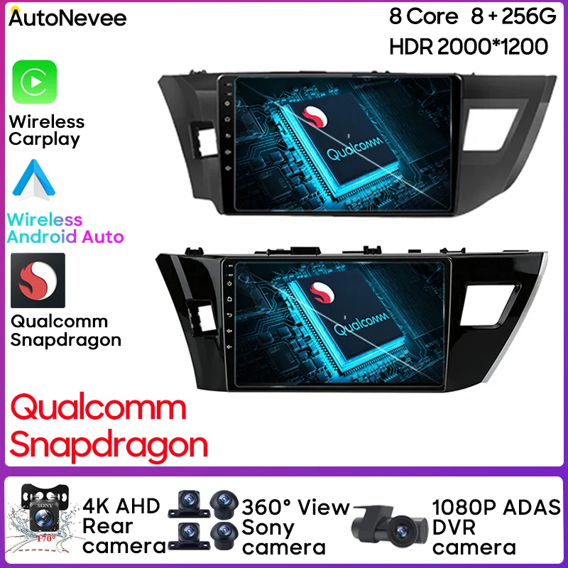 

Qualcomm Snapdragon Carplay Android 13 for Toyota Corolla Ralink 2013 2014 2015 2016 Multimedia Video Player GPS DVD MP5
