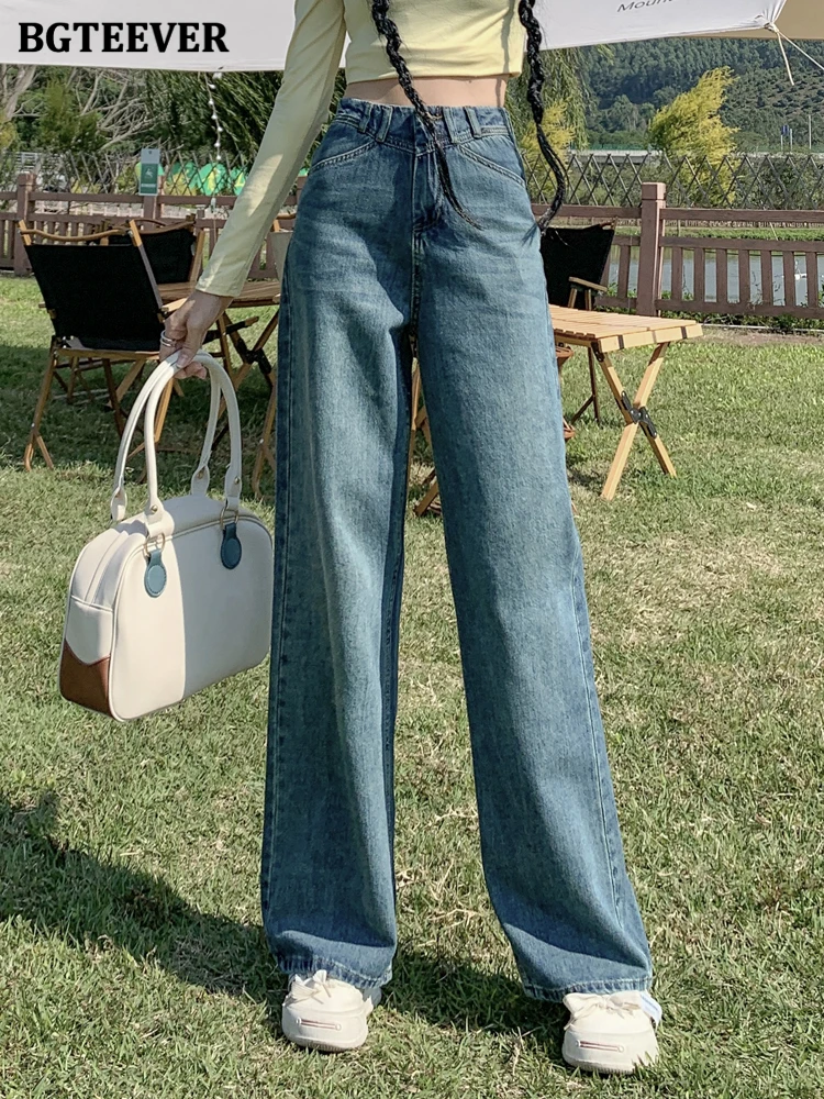 BGTEEVER Casual High Waist Women Straight Denim Trousers 2023 Spring Summer Loose Single Button Ladies Floor-Length Jeans Pants
BGTEEVER Casual High Waist Women Straight Denim Trousers 2023 Spring Summer Loose Single Button Ladies Floor-Length Jeans Pants