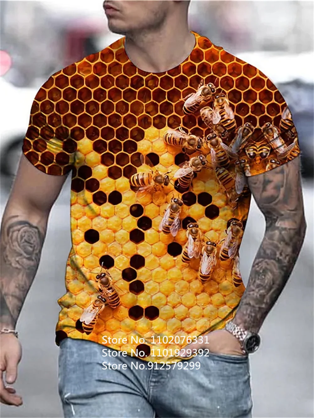 BIANYILONG brand summer T-shirt retro fashion classic design men's outdoor bee print animal casual street short sleeves
BIANYILONG brand summer T-shirt retro fashion classic design men's outdoor bee print animal casual street short sleeves