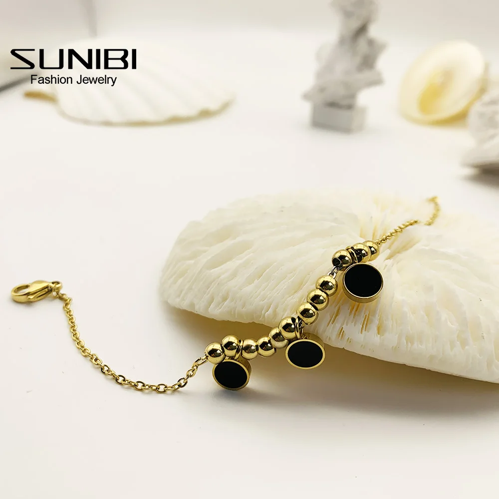 Stainless Steel Bracelet for Woman Do Not Fade Black Round Pendant Korean Fashion Charm Bracelets Gifts Party Jewelry 2022
Stainless Steel Bracelet for Woman Do Not Fade Black Round Pendant Korean Fashion Charm Bracelets Gifts Party Jewelry 2022