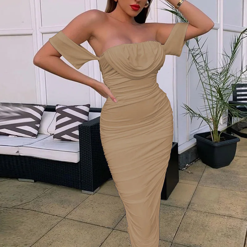 Women Dress White Patchwork Off Shoulder Draped Fold Knee Length Dress elegant mesh Bodycon Sexy Club Dresses vestido de mujer
Women Dress White Patchwork Off Shoulder Draped Fold Knee Length Dress elegant mesh Bodycon Sexy Club Dresses vestido de mujer