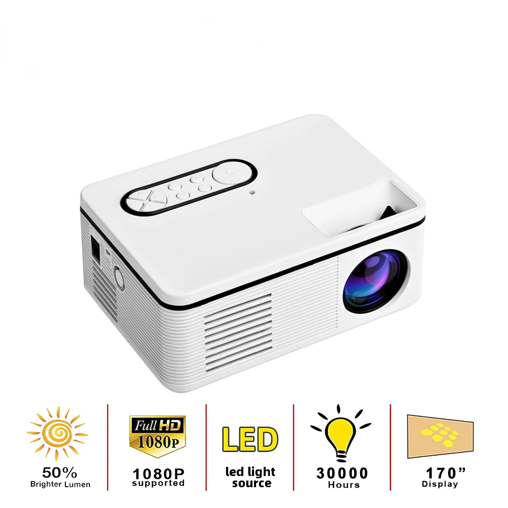 S361 Portable Mini LED Projector HDMI-Compatible Supports HD 1080P Video Player Home Media Player Built-In Speaker
S361 Portable Mini LED Projector HDMI-Compatible Supports HD 1080P Video Player Home Media Player Built-In Speaker