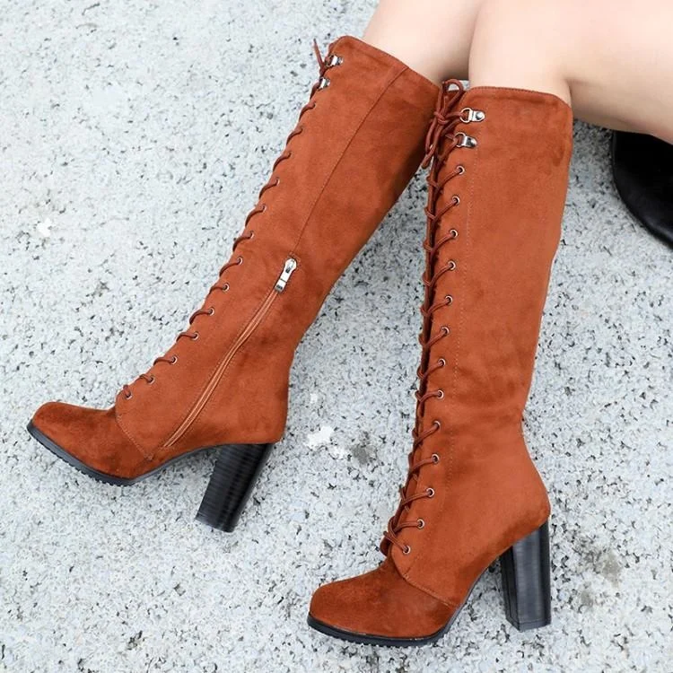 Autumn And Winter New Leather Boots Large Plush High Heels Middle Boots Women's Pointed Lace Up Thick Heels Martin Boots Knight
Autumn And Winter New Leather Boots Large Plush High Heels Middle Boots Women's Pointed Lace Up Thick Heels Martin Boots Knight