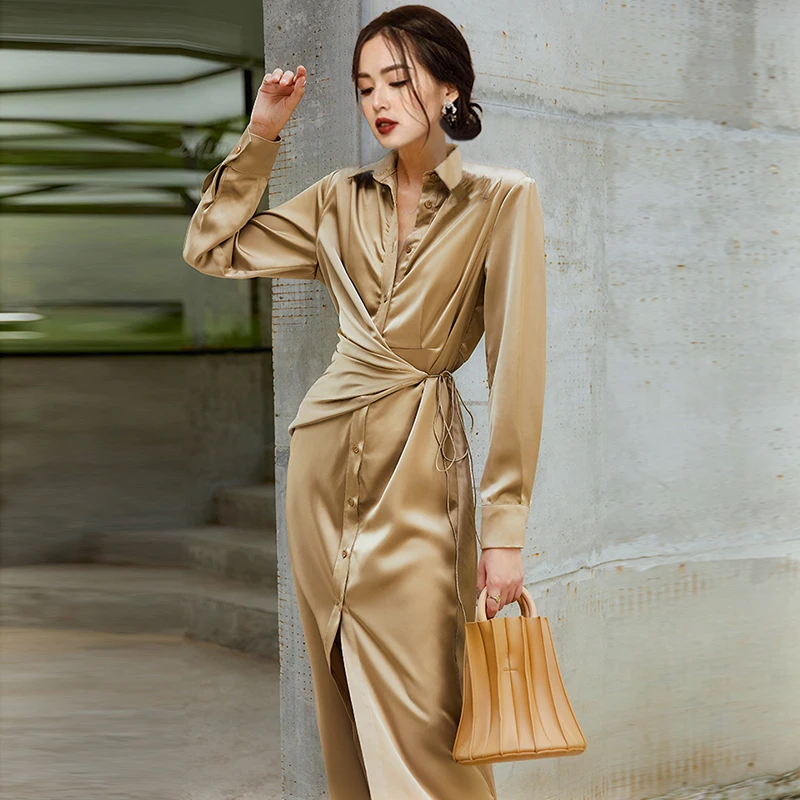 2022 Designer Fashion Francais Chic Single Breasted Shirt Dress Women Office Midi Long Vintage Dresses
2022 Designer Fashion Francais Chic Single Breasted Shirt Dress Women Office Midi Long Vintage Dresses