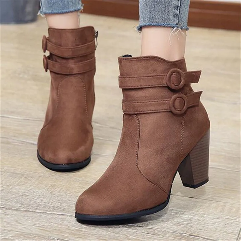 Newest Autumn Winter Women Boots Casual Ladies Shoes Suede Ankle Boots High Heeled Zipper Short Boots Retro Zapatos De Mujer
Newest Autumn Winter Women Boots Casual Ladies Shoes Suede Ankle Boots High Heeled Zipper Short Boots Retro Zapatos De Mujer