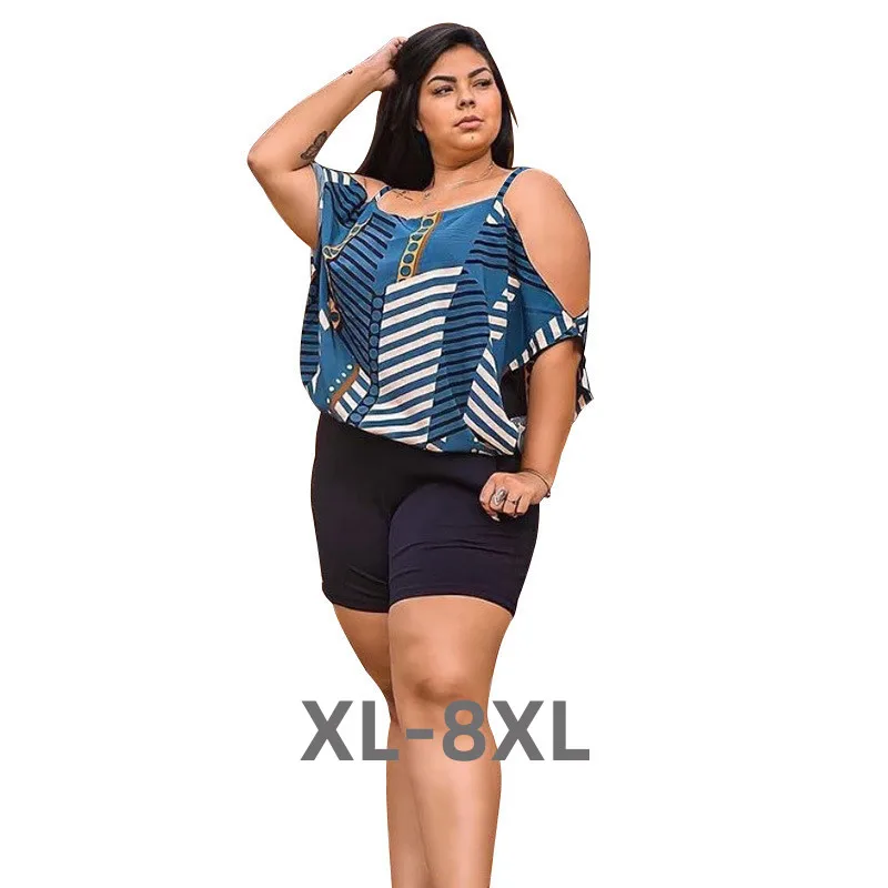 Plus Size Two Piece Set Women's Summer Clothing Wholesale Hollow Out Sleeve Print Short Sets Matching Ou 3xl 4xl 5xl 6xl
Plus Size Two Piece Set Women's Summer Clothing Wholesale Hollow Out Sleeve Print Short Sets Matching Ou 3xl 4xl 5xl 6xl