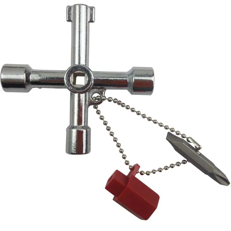 

Высококачественный многофункциональный ключ четырехв-1 внутренний треугольный крестовой электрический ключ управления Дверной клапан длинная головка шкафа