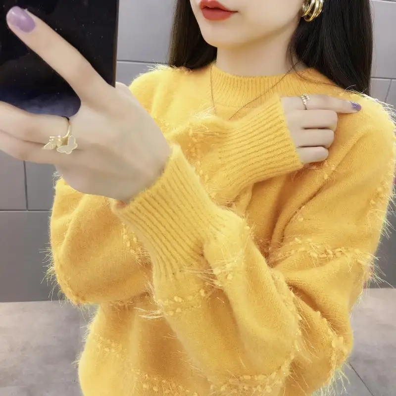 2023 Sweater Women's Winter New Round Neck Pullover Knitted Shirt Loose Lantern Sleeve Top Outwear Chch
2023 Sweater Women's Winter New Round Neck Pullover Knitted Shirt Loose Lantern Sleeve Top Outwear Chch