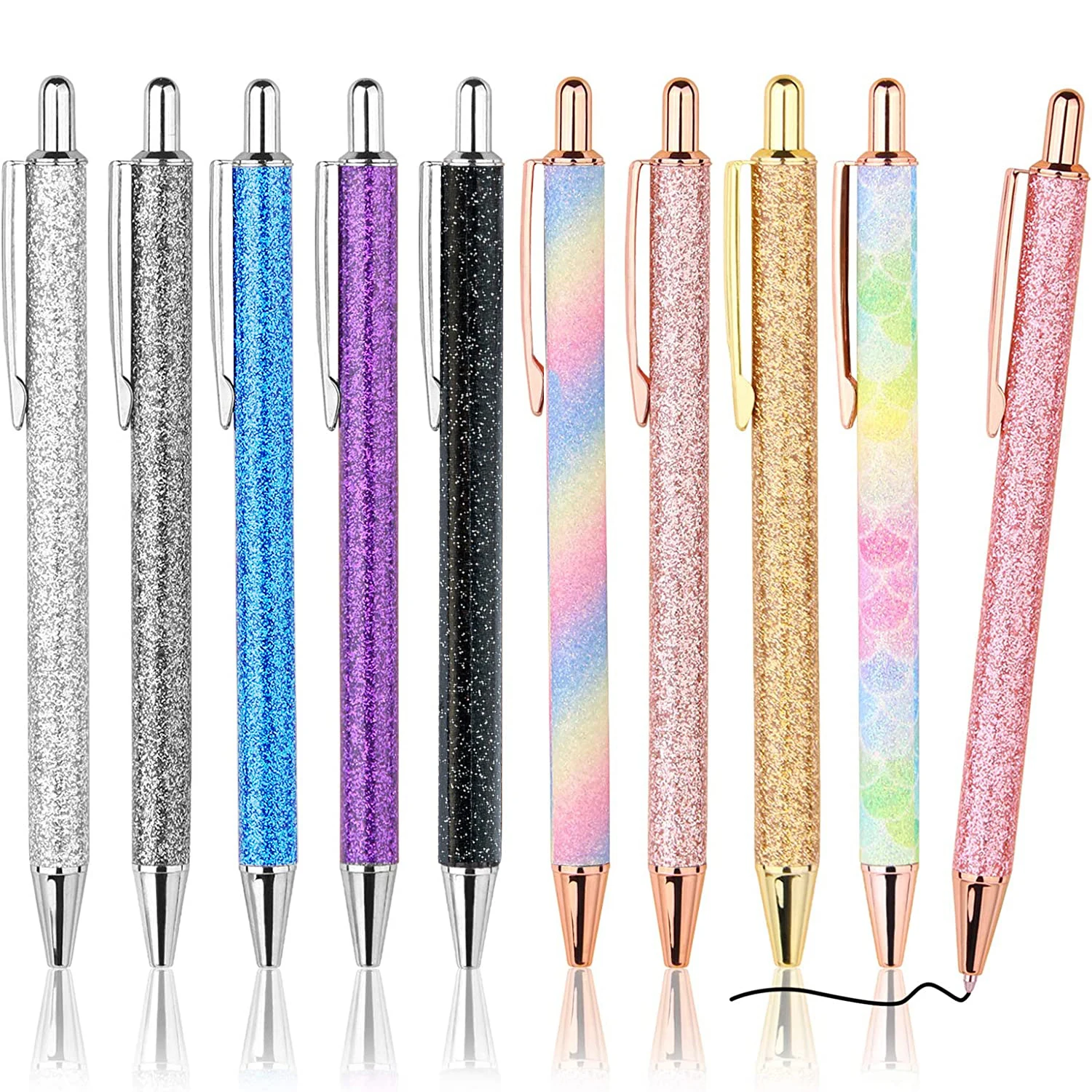 Ballpoint Pens, Comfortable Writing Pens, Metal Retractable Pretty Journaling Pens, Black Ink Medium Point 1.0 mm Gift Pens
Ballpoint Pens, Comfortable Writing Pens, Metal Retractable Pretty Journaling Pens, Black Ink Medium Point 1.0 mm Gift Pens