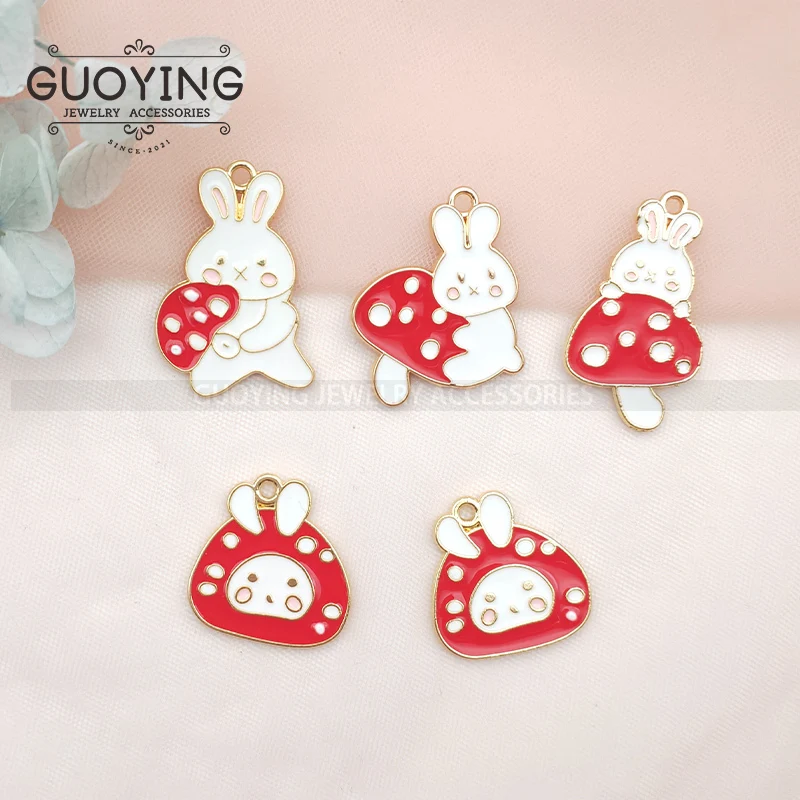 10pcs Alloy Drip Oil Enamel Charm Pendant Earrings Cartoon Mushroom Rabbit Pendant DIY Handmade Jewelry Accessories
10pcs Alloy Drip Oil Enamel Charm Pendant Earrings Cartoon Mushroom Rabbit Pendant DIY Handmade Jewelry Accessories