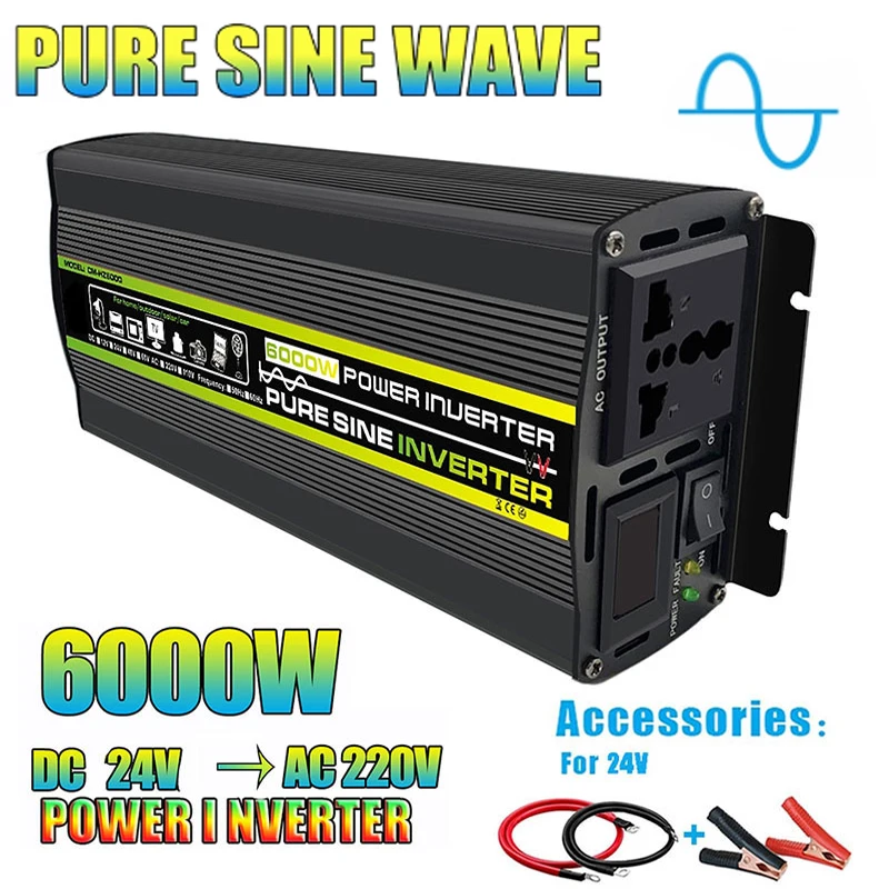 

Pure Sine Wave Inverter DC 12V 24V To AC 110V 220V 8000/6000/4000/3000W Voltage Transformer Power Converter Solar Inverters 60HZ