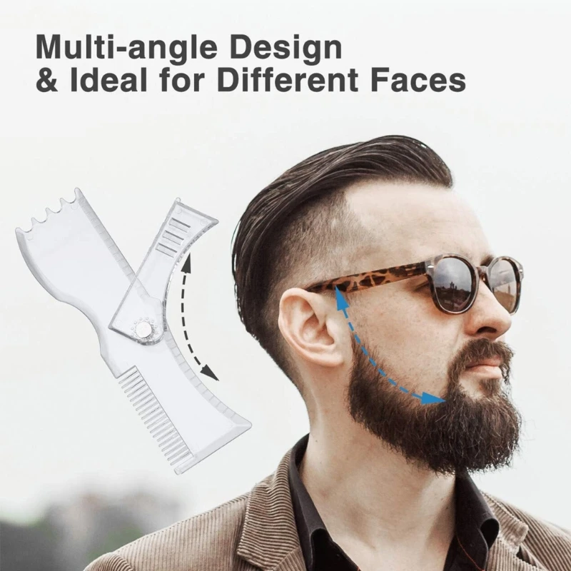 

Beard Shaper Kit Barber Pencil Adjustable Shaper Beard Stencil Guide Template Outline Shaping Tool for Perfect Line Up