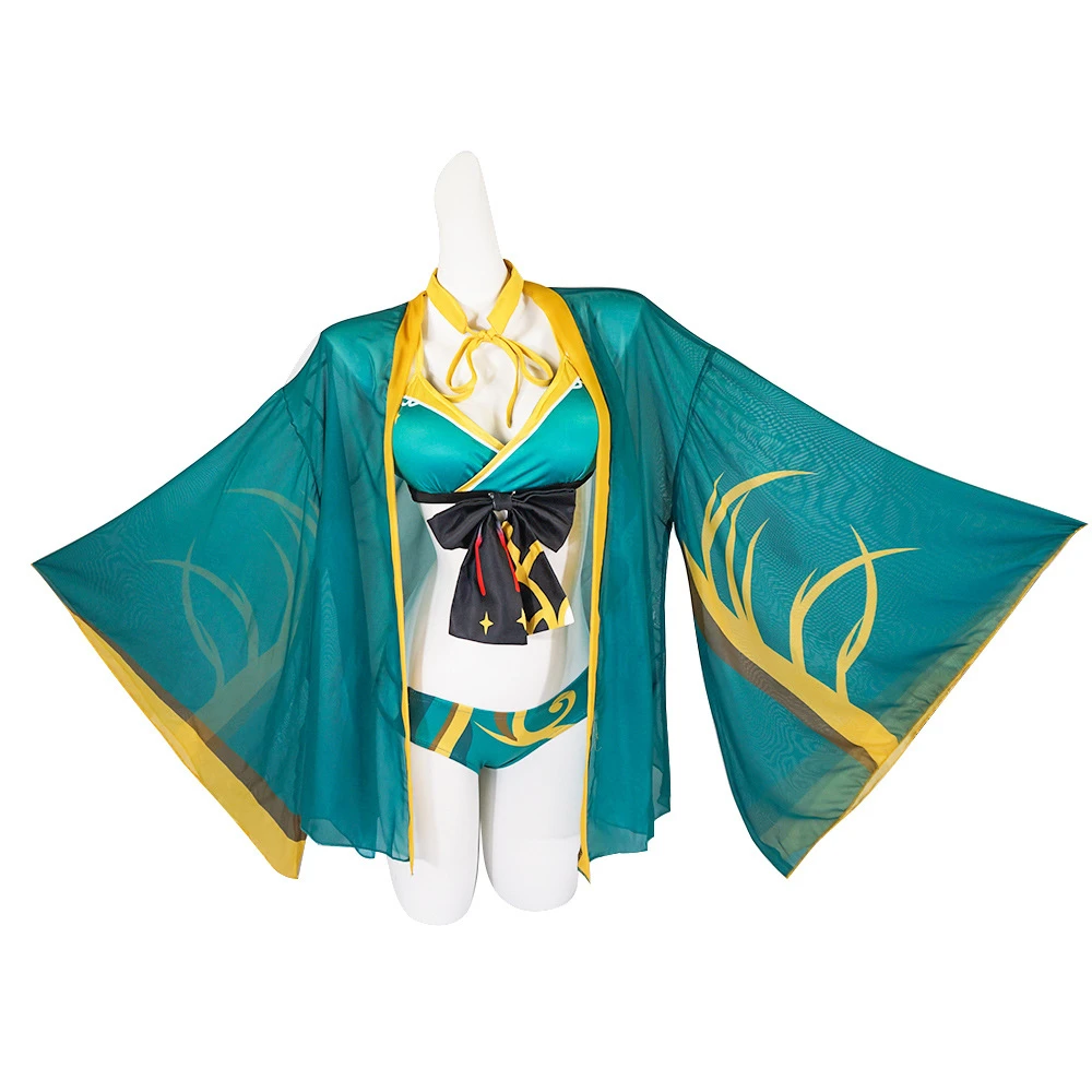 Genshin Impact. Miss Hina. Green Sexy Swimsuit. Halloween Costume. Game Cosplay
Genshin Impact. Miss Hina. Green Sexy Swimsuit. Halloween Costume. Game Cosplay