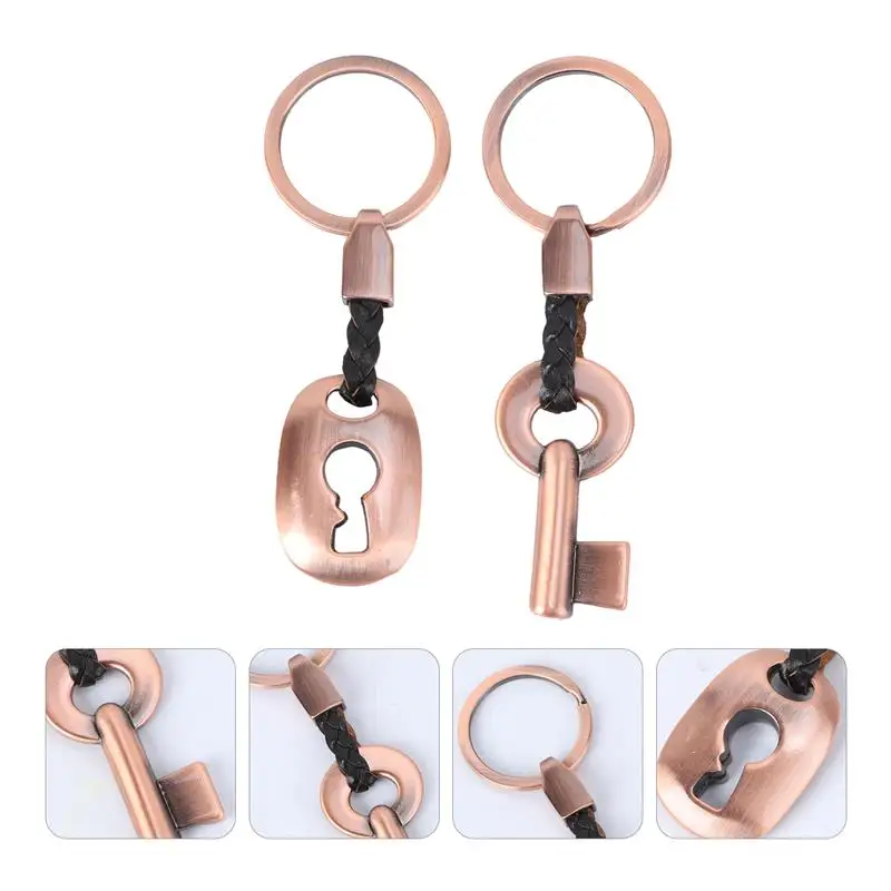 2Pcs Creative Fashion Leather Couple Keychain Key Chain Ring Keyring Key Lock Gift (Red Bronze)
2Pcs Creative Fashion Leather Couple Keychain Key Chain Ring Keyring Key Lock Gift (Red Bronze)