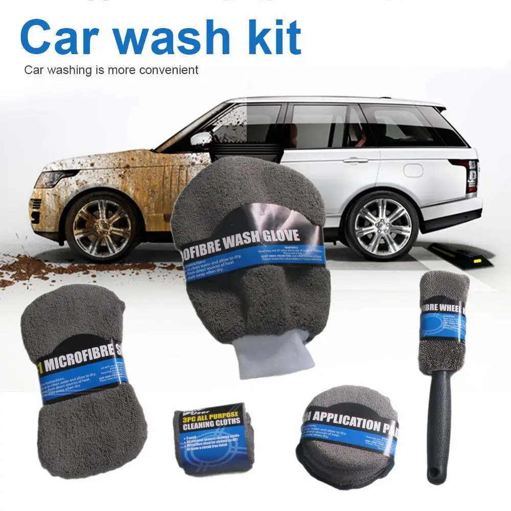 9 Pcs Auto Care Car Wash Cleaning Kit Include 3* Microfiber Towels, 3* Applicator Pads, Wash Sponge, Wash Glove, Wheel Brush
9 Pcs Auto Care Car Wash Cleaning Kit Include 3* Microfiber Towels, 3* Applicator Pads, Wash Sponge, Wash Glove, Wheel Brush