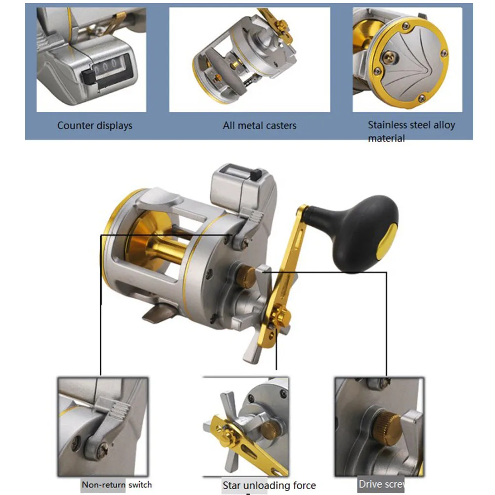 Drum Reel Fishing Reel Right Hand Sea Trolling Fishing 1pc Electronic Counting Fish Accessories Outdoor Fishing
Drum Reel Fishing Reel Right Hand Sea Trolling Fishing 1pc Electronic Counting Fish Accessories Outdoor Fishing