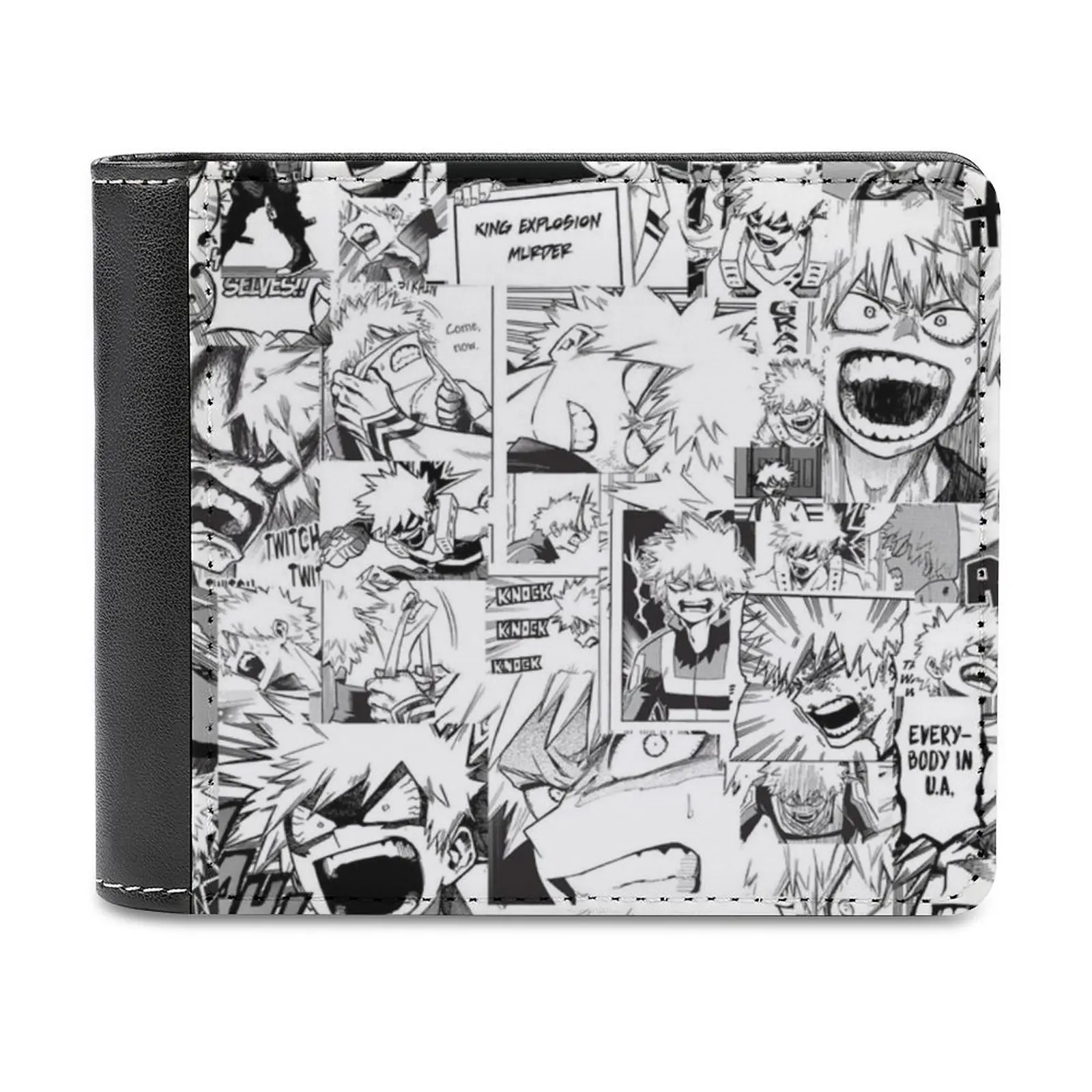 

Angry Bakugou Katsuki Collage Leather Wallets Men Wallet Credit Business Card Holders High Quality Wallet Boku No Hero Academia