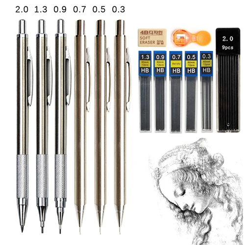 Metal Art Refills Mechanical 0.9, 2.0mm Drafting Pencil 1.3, Sketch Lead Pencil Student School 0.5, Automatic 0.7, With Set 0.3,
Metal Art Refills Mechanical 0.9, 2.0mm Drafting Pencil 1.3, Sketch Lead Pencil Student School 0.5, Automatic 0.7, With Set 0.3,
