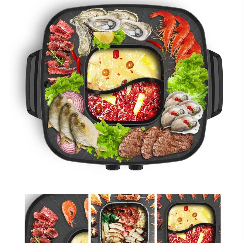 220V Multifunctional Electric Barbecue Grill Smokeless Non-stick BBQ 2 Flavor Hot Pot & Grill 2 In 1 Multi Cooker EU/AU/UK/
220V Multifunctional Electric Barbecue Grill Smokeless Non-stick BBQ 2 Flavor Hot Pot & Grill 2 In 1 Multi Cooker EU/AU/UK/