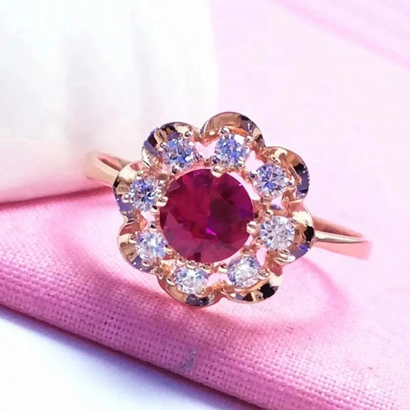 585 Purple Gold Plated 14K Rose Gold Inlaid Crystal Luxury Flower Rings For Women Engagement Wedding Party Jewelry Gift
585 Purple Gold Plated 14K Rose Gold Inlaid Crystal Luxury Flower Rings For Women Engagement Wedding Party Jewelry Gift