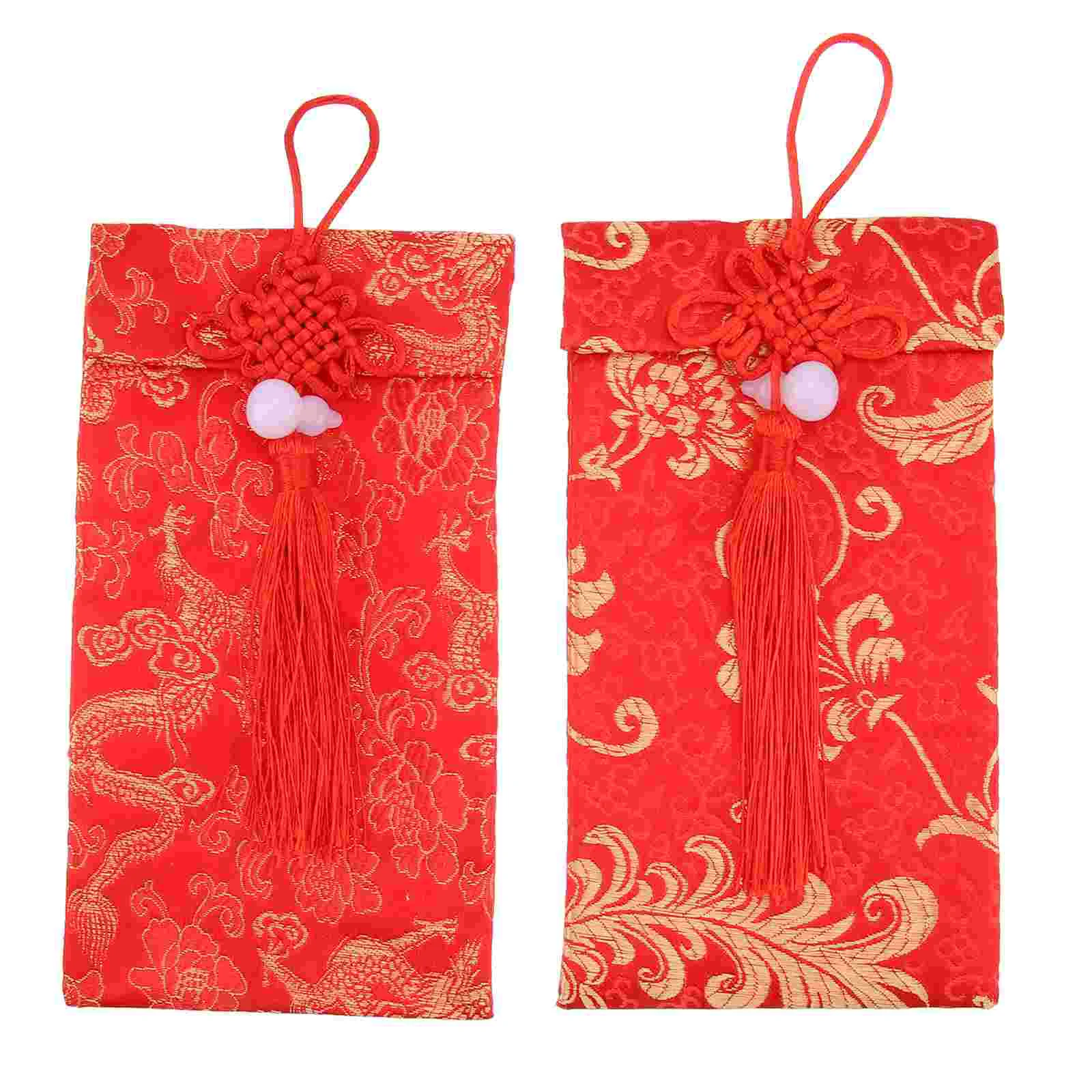 

Красный китайский конверт для денег, Шелковый Свадебный Новый конверт Bao Hong, Карманные Подарочные карманы для вечеринки