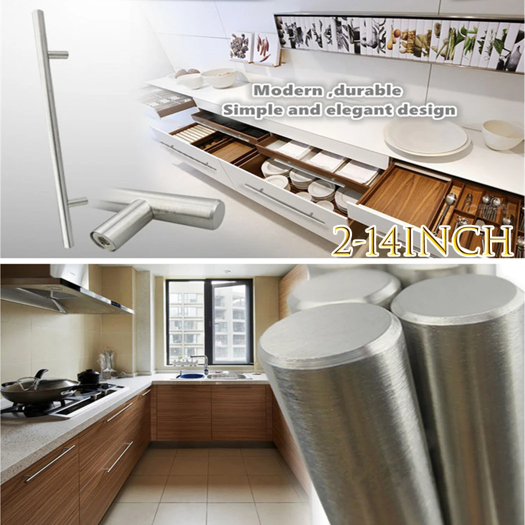 2-14 Inches Handles Stainless Steel Silver T-Type Drawer Cabinet Wardrobe Door Pull Handle Furniture Hardware Pulls Bar 2 Screws
2-14 Inches Handles Stainless Steel Silver T-Type Drawer Cabinet Wardrobe Door Pull Handle Furniture Hardware Pulls Bar 2 Screws