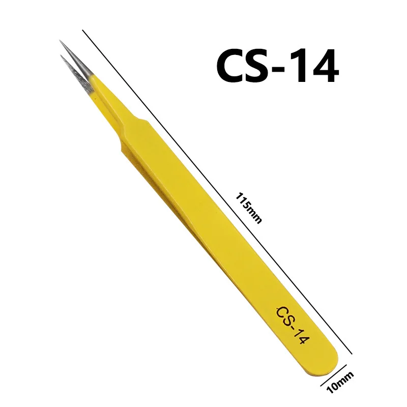 6PCS Stainless Steel Industrial Tweezers Anti-Static Tweezers Precision Curved Straight Tip Forceps Phone PCB Repair Hand Tools
6PCS Stainless Steel Industrial Tweezers Anti-Static Tweezers Precision Curved Straight Tip Forceps Phone PCB Repair Hand Tools