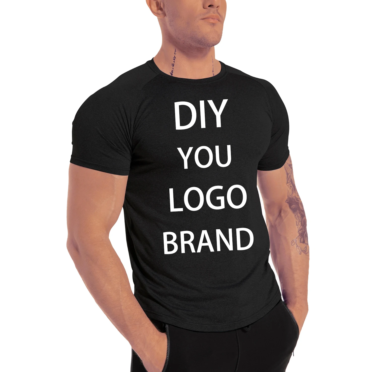 

Футболка TEZO мужская с логотипом на заказ, дизайнерский Свитшот «сделай сам», спортивная одежда для спортзала, рубашки для бега