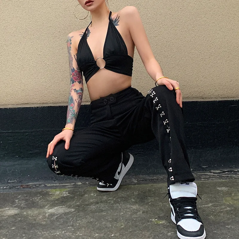 Vintage Gothic Women's Solid Color Loose Fashion Split Wide Leg Pants Y2k Trousers Bow Casual Pants Flare Pants Goth Streetwear
Vintage Gothic Women's Solid Color Loose Fashion Split Wide Leg Pants Y2k Trousers Bow Casual Pants Flare Pants Goth Streetwear