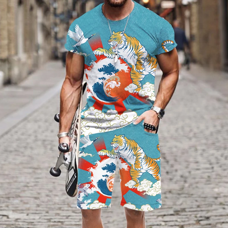 Men's T-shirt Shorts Set Short Sleeve Tiger Pattern Summer Tracksuit Luxury 3D Printed Funny O Neck Tops Outfit Harajuku Beach
Men's T-shirt Shorts Set Short Sleeve Tiger Pattern Summer Tracksuit Luxury 3D Printed Funny O Neck Tops Outfit Harajuku Beach