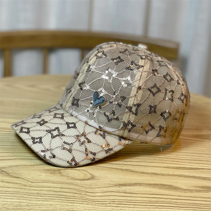 Women Lace Sequins Baseball Caps Breathable Mesh Floral Sun Hat Summer Thin Peaked Cap Hip Hop Fashion Female Visor Hat Bones
Women Lace Sequins Baseball Caps Breathable Mesh Floral Sun Hat Summer Thin Peaked Cap Hip Hop Fashion Female Visor Hat Bones
