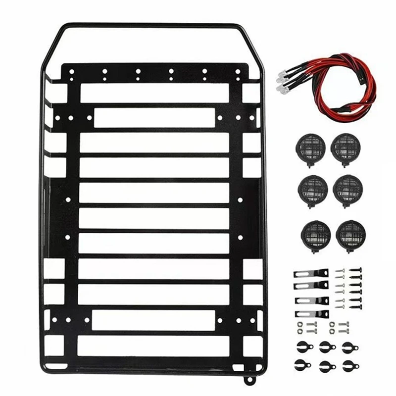 1/10 RC Car Metal Roof Rack Luggage Carrier with 6 LED Lights for Traxxas Trx4 RC4WD Upgrades Parts
1/10 RC Car Metal Roof Rack Luggage Carrier with 6 LED Lights for Traxxas Trx4 RC4WD Upgrades Parts